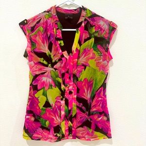 Worthington - Pink/Green Floral Top
